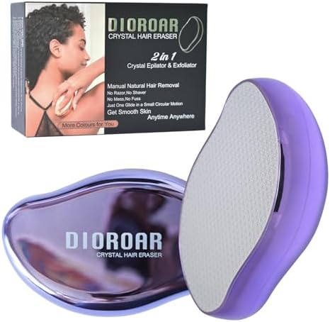 Crystal Hair Eraser,Upgrade Crystal Hair Remover,Physical Nano Glass Hair Removal Device,Painless Epilator and Exfoliator for Quick Soft Silky Skin(Violet)