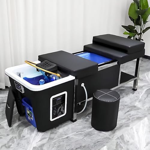 Massage Shampoo Bed - Spacious Water Tank Head Spa Equipment for Beauty Salon, Barber Shop with Fumigation Water Heater Cycle